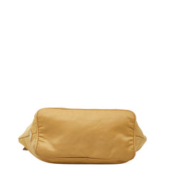 プラダ ロゴ チェーン ワンショルダーバッグ ベージュ ナイロン レザー レディース PRADA 【中古】