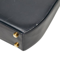 サルヴァトーレフェラガモ ガンチーニ ハンドバッグ ショルダーバッグ 2WAY ネイビー レザー レディース Salvatore Ferragamo 【中古】