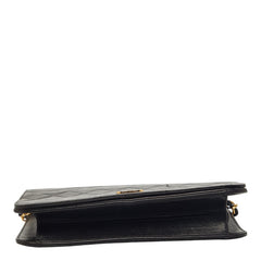 シャネル ココマーク マトラッセ プッシュロック チェーンショルダーバッグ ブラック ラムスキン レディース CHANEL 【中古】