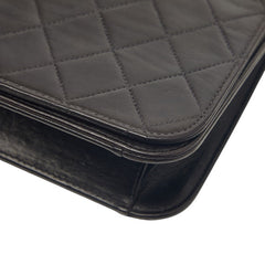 シャネル ココマーク マトラッセ プッシュロック チェーンショルダーバッグ ブラック ラムスキン レディース CHANEL 【中古】
