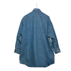 プラダ トライアングルロゴ デニムシャツ オーバーサイズ サイズ:36 GFC036 S000 13Z6 ブルー コットン レディース PRADA 【中古】
