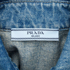 プラダ トライアングルロゴ デニムシャツ オーバーサイズ サイズ:36 GFC036 S000 13Z6 ブルー コットン レディース PRADA 【中古】