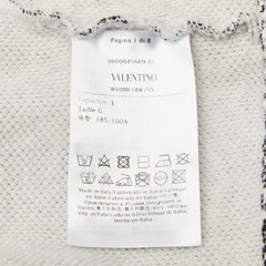 ヴァレンティノ ロゴプリント レオパード スウェット トレーナー サイズ L ブラック ホワイト コットン ポリウレタン メンズ VALENTINO 【中古】