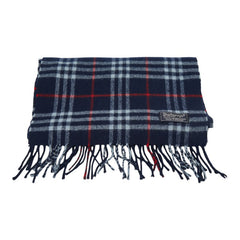 バーバリー ノバチェック マフラー ネイビー マルチカラー ウール レディース BURBERRY 【中古】