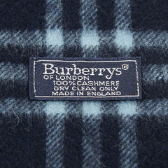 バーバリー ノバチェック マフラー ネイビー マルチカラー カシミヤ レディース BURBERRY 【中古】