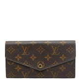 ルイ ヴィトン モノグラム ポルトフォイユ サラ 二つ折り 長財布 M60531 ブラウン PVC レザー レディース LOUIS VUITTON 【中古】