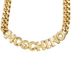 モスキーノ ロゴ ネックレス ゴールド メッキ レディース MOSCHINO 【中古】