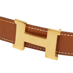 エルメス コンスタンス Hバックル リバーシブル ベルト サイズ65 ブラウン イエロー レザー レディース HERMES 【中古】