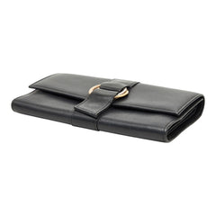 カルティエ トリニティ リボン 三つ折り長財布 ブラック レザー レディース CARTIER 【中古】