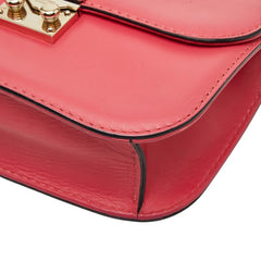 ヴァレンティノ ロックスタッズ チェーン ショルダーバッグ ピンク レザー レディース VALENTINO 【中古】