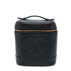シャネル ココマーク バニティバッグ ブラック キャビアスキン レディース CHANEL 【中古】