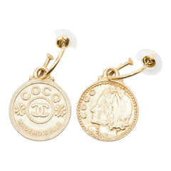 シャネル ココマーク マドモアゼル コインモチーフ ピアス メッキ レディース CHANEL 【中古】