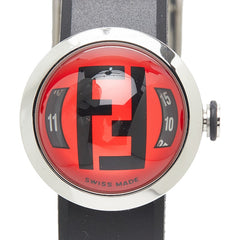 フェンディ オロロジ ブースラ 腕時計 8010L クオーツ レッド文字盤 ラバー ステンレススチール レディース FENDI 【中古】
