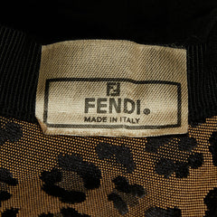 フェンディ ヴィンテージ ヒョウ柄 レオパード バケットハット ベージュ ブラック コットン レディース FENDI 【中古】