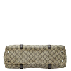 グッチ GGスプリーム ハンドバッグ トートバッグ ショルダーバッグ 114595 ベージュ ブラウン PVC レザー レディース GUCCI 【中古】