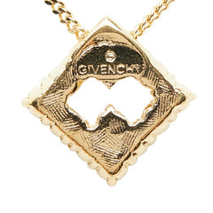 ジバンシー スクエア チェーン ペンダント ネックレス ゴールド メッキ ラインストーン レディース Givenchy 【中古】