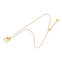 ディオール スクエア ペンダント ネックレス ゴールド シルバー メッキ メタル レディース Dior 【中古】