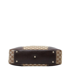 グッチ GGキャンバス プリンシー シェリーライン トートバッグ 163805 ベージュ ホワイト キャンバス レザー レディース GUCCI 【中古】