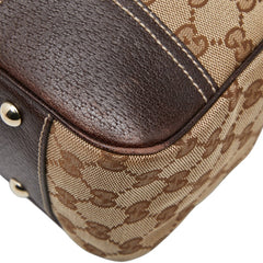 グッチ GGキャンバス プリンシー シェリーライン トートバッグ 163805 ベージュ ホワイト キャンバス レザー レディース GUCCI 【中古】