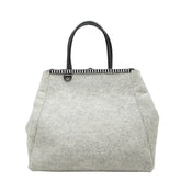 フェンディ トゥージュール ハンドバッグ トートバッグ 8BH251 グレー ブラック ウール レザー レディース FENDI 【中古】