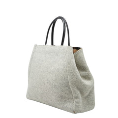 フェンディ トゥージュール ハンドバッグ トートバッグ 8BH251 グレー ブラック ウール レザー レディース FENDI 【中古】