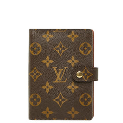 ルイ ヴィトン モノグラム アジェンダPM 手帳カバー R20005 ブラウン PVC レザー レディース LOUIS VUITTON 【中古】