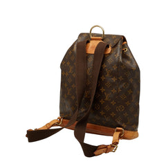ルイ ヴィトン モノグラム モンスリGM リュック バックパック M51135 ブラウン PVC レザー レディース LOUIS VUITTON 【中古】