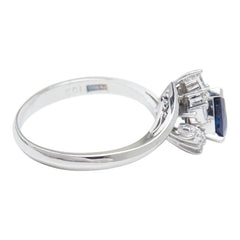 Pt900 プラチナ サファイア1.07ct ダイヤ0.34ct リング 指輪 レディース 17号 【中古】