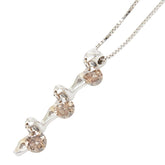 K18WG ホワイトゴールド K14WG ホワイトゴールド ダイヤ0.50ct イエローダイヤ ブラウンダイヤ ネックレス レディース 【中古】