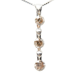 K18WG ホワイトゴールド K14WG ホワイトゴールド ダイヤ0.50ct イエローダイヤ ブラウンダイヤ ネックレス レディース 【中古】