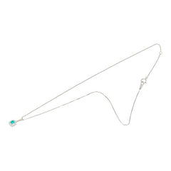 Pt900 プラチナ Pt850 プラチナ エメラルド0.23ct ダイヤ0.13ct フラワーモチーフ ペンダント ネックレス レディース 【中古】