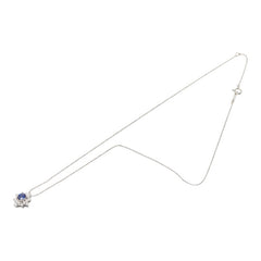 Pt900 プラチナ Pt850 プラチナ サファイア ダイヤ0.30ct 雪の結晶モチーフ ペンダント ネックレス レディース 【中古】