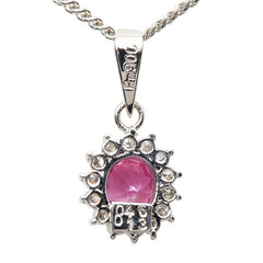 Pt900 プラチナ Pt850 プラチナ ルビー0.46ct ダイヤ0.13ct フラワーモチーフ ペンダント ネックレス レディース 【中古】
