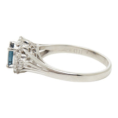 Pt900 プラチナ サファイア0.81ct ダイヤ0.33ct リング 指輪 レディース 16号 【中古】