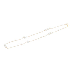真珠 K18YG イエローゴールド アコヤパール6.1~6.4mm ステーションネックレス ネックレス レディース 【中古】