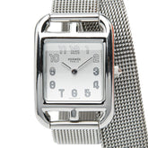 エルメス ケープコッド ミラネーゼ 腕時計 CC1.210a クオーツ シルバー文字盤 ステンレススチール レディース HERMES 【中古】
