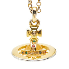 ヴィヴィアンウエストウッド タイニー オーブ ペンダント ネックレス ゴールド マルチカラー メッキ レディース Vivienne Westwood 【中古】