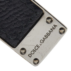 ドルチェアンドガッバーナ マネークリップ ブラック シルバー レザー メタル メンズ DOLCE&GABBANA 【中古】