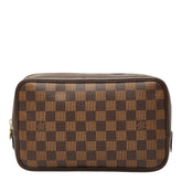 ルイ ヴィトン ダミエ トゥルース トワレット25 化粧ポーチ コスメポーチ N47623 ブラウン PVC レディース LOUIS VUITTON 中古