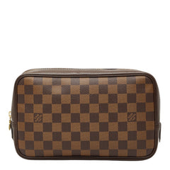 ルイ ヴィトン ダミエ トゥルース トワレット25 化粧ポーチ コスメポーチ N47623 ブラウン PVC レディース LOUIS VUITTON 中古