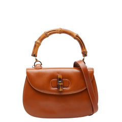 グッチ オールドグッチ バンブー ハンドバッグ ショルダーバッグ 2WAY 000 1448 ブラウン レザー レディース GUCCI 中古