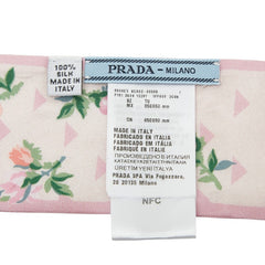 プラダ ツイリー フラワー モチーフ スカーフ 1FF008 ピンク マルチカラー シルク レディース PRADA 【中古】