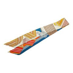 エルメス ツイリー SANGLES EN ZIGZAG ジグザグのサングル スカーフ ベージュ マルチカラー レディース HERMES 【中古】