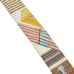 エルメス ツイリー SANGLES EN ZIGZAG ジグザグのサングル スカーフ ベージュ マルチカラー レディース HERMES 【中古】