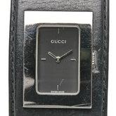 グッチ 腕時計 バングルウォッチ 7800L クオーツ ブラック文字盤 ステンレススチール レザー レディース GUCCI 【中古】