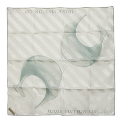 ルイ ヴィトン ルイ ヴィトン カップ2000 スカーフ ホワイト シルバー シルク コットン レディース LOUIS VUITTON 【中古】