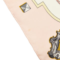 エルメス カレ90 LES CLES THE KEYS RARE 鍵柄 スカーフ 大判 ピンク ホワイト シルク レディース HERMES 【中古】