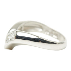 Pt900 プラチナ ダイヤ1.00ct V字リング リング 指輪 レディース 12号 【中古】
