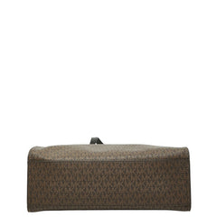 マイケルコース MKシグネチャー KENLY LG NS TOTE トートバッグ ショルダーバッグ ハンドバッグ 2WAY ブラウン ブラック PVC レザー レディース Michael Kors 【中古】