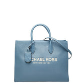 マイケルコース MIRELLA EW トート ミディアム トートバッグ ハンドバッグ ショルダーバッグ 2WAY ブルー レザー レディース Michael Kors 【中古】